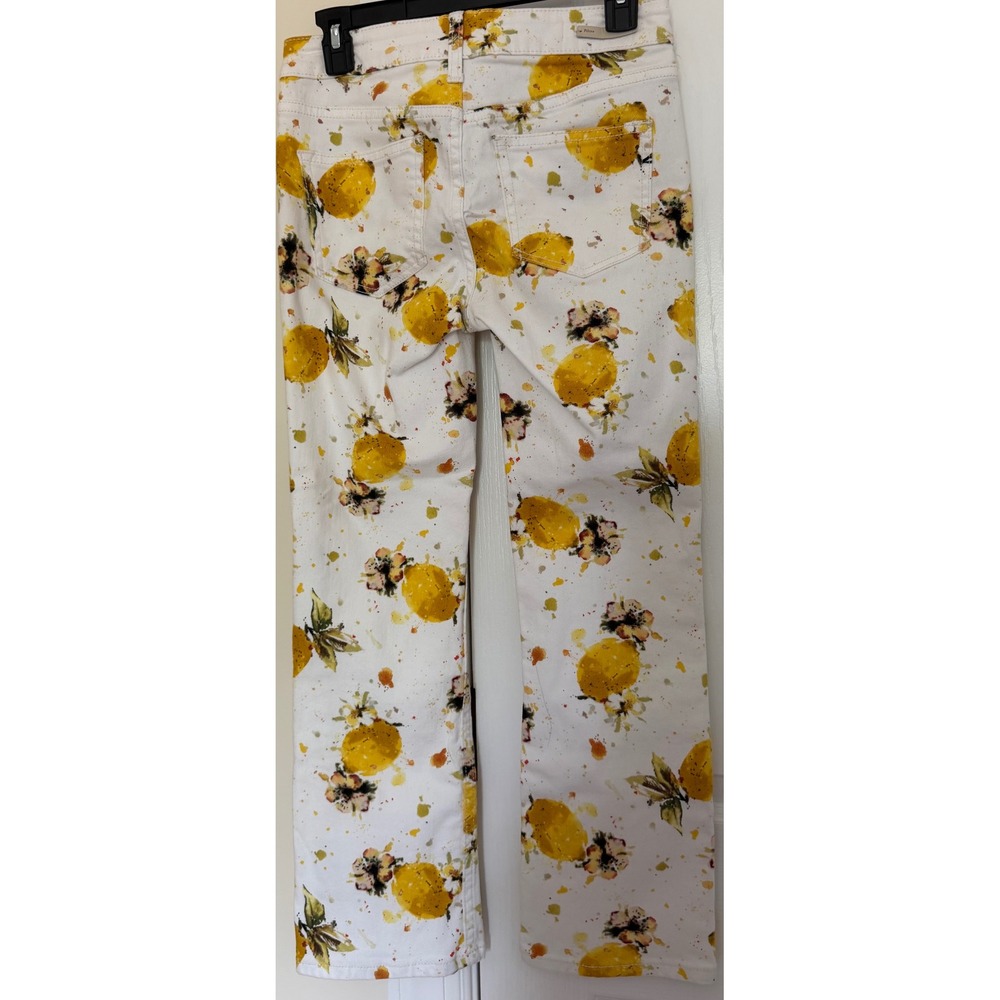 Pilcro and the Letterpress Anthropologie Lemon Print High Rise Bootcut Jeans 25 - Picture 4 of 7